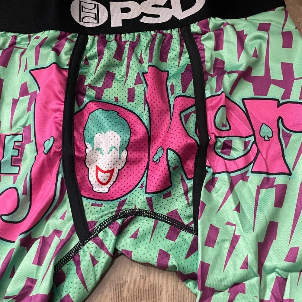 PSD Underwear Mens Joker Boxer Briefs Green Pink HA HA HA Graphic Small NEW